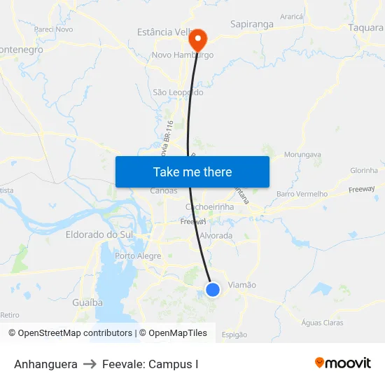 Anhanguera to Feevale: Campus I map