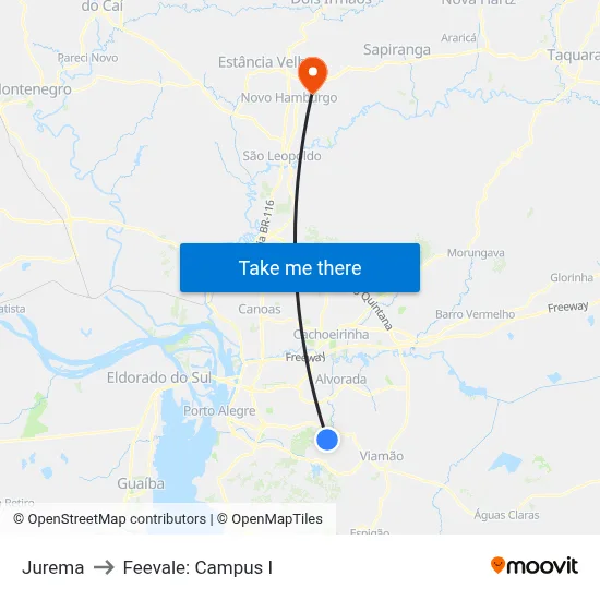 Jurema to Feevale: Campus I map