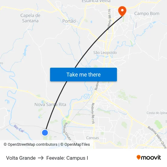 Volta Grande to Feevale: Campus I map