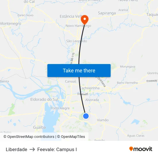 Liberdade to Feevale: Campus I map