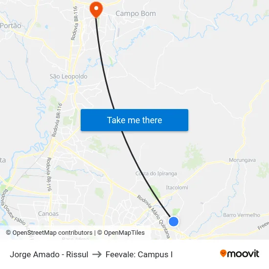 Jorge Amado - Rissul to Feevale: Campus I map