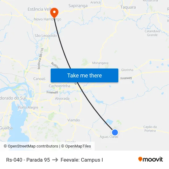 Rs-040 - Parada 95 to Feevale: Campus I map