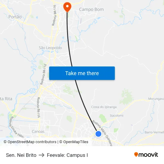 Sen. Nei Brito to Feevale: Campus I map