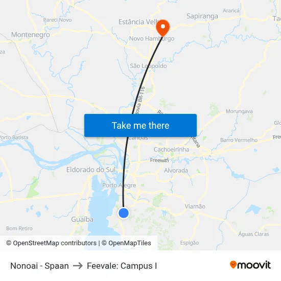 Nonoai - Spaan to Feevale: Campus I map