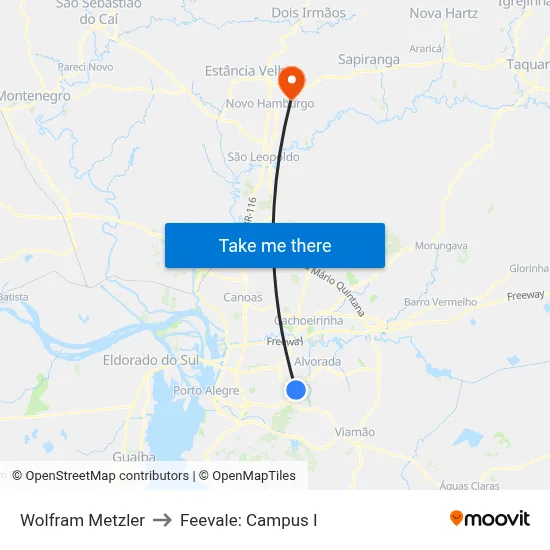 Wolfram Metzler to Feevale: Campus I map