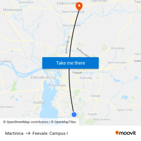 Martinica to Feevale: Campus I map