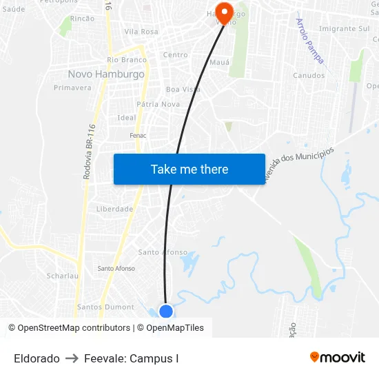Eldorado to Feevale: Campus I map