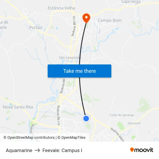 Aquamarine to Feevale: Campus I map