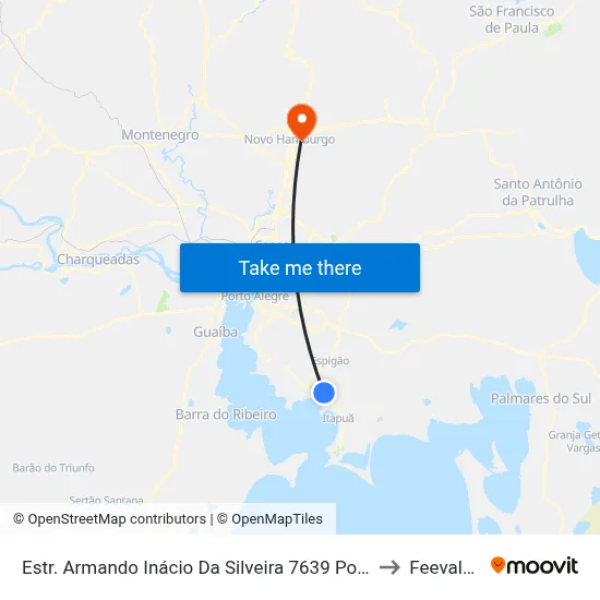 Estr. Armando Inácio Da Silveira 7639 Porto Alegre - Rio Grande Do Sul 91787-470 Brasil to Feevale: Campus I map