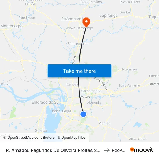 R. Amadeu Fagundes De Oliveira Freitas 255 Morro Santana Porto Alegre - Rio Grande Do Sul 91260-010 Brasil to Feevale: Campus I map