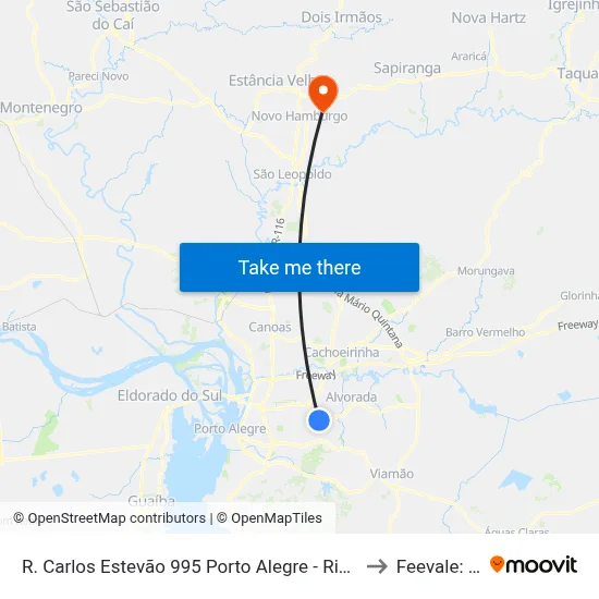 R. Carlos Estevão 995 Porto Alegre - Rio Grande Do Sul 91240-001 Brasil to Feevale: Campus I map