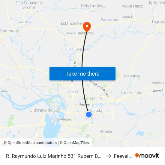R. Raymundo Luiz Marinho 531 Rubem Berta Porto Alegre - Rio Grande Do Sul 91180-205 Brasil to Feevale: Campus I map