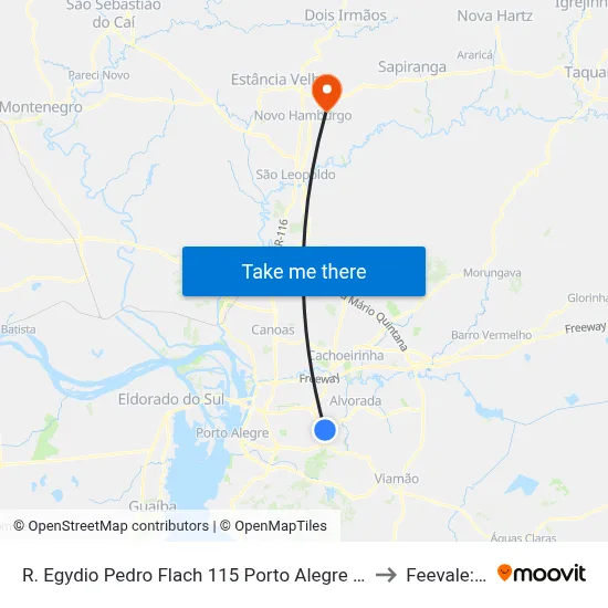 R. Egydio Pedro Flach 115 Porto Alegre - Rio Grande Do Sul 91240-510 Brasil to Feevale: Campus I map