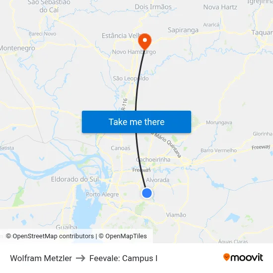 Wolfram Metzler to Feevale: Campus I map