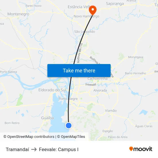 Tramandaí to Feevale: Campus I map