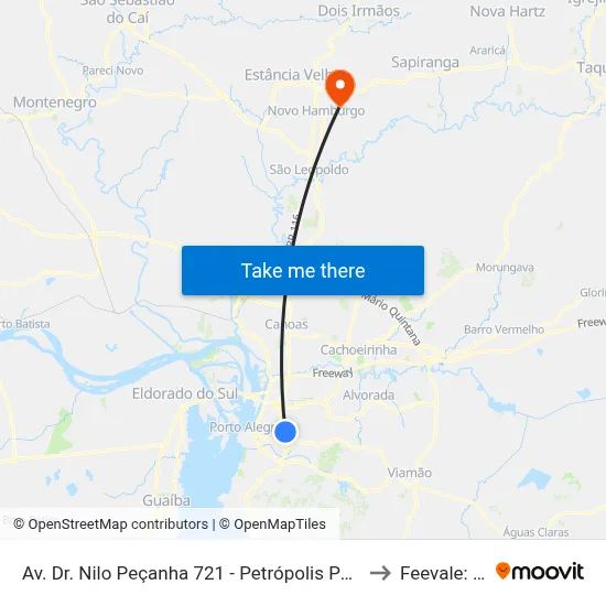 Av. Dr. Nilo Peçanha 721 - Petrópolis Porto Alegre - Rs 90470-001 Brasil to Feevale: Campus I map