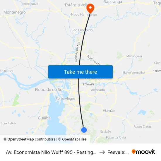 Av. Economista Nilo Wulff 895 - Restinga Porto Alegre - Rs 91792-330 Brasil to Feevale: Campus I map