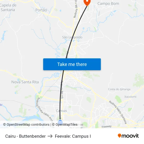 Cairu - Buttenbender to Feevale: Campus I map