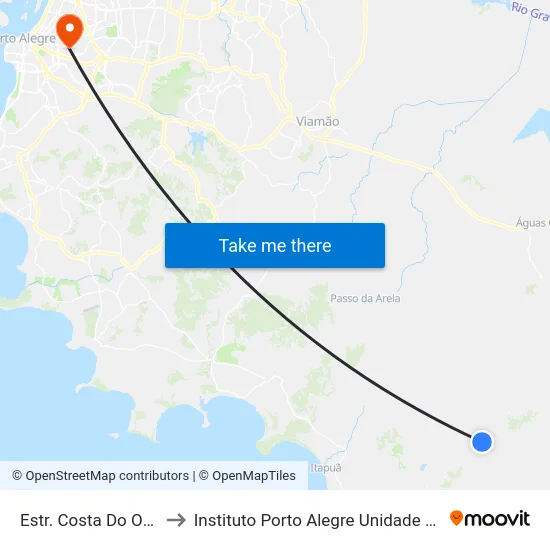 Estr. Costa Do Oveiro to Instituto Porto Alegre Unidade Central map