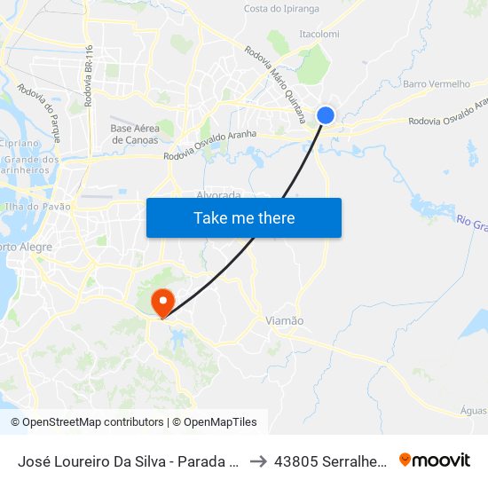 José Loureiro Da Silva - Parada 81 to 43805 Serralheria map