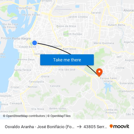 Osvaldo Aranha - José Bonifácio (Fora Do Corredor) to 43805 Serralheria map
