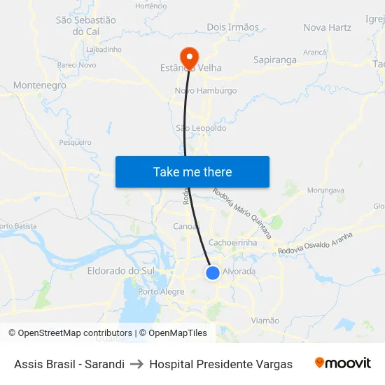 Assis Brasil - Sarandi to Hospital Presidente Vargas map