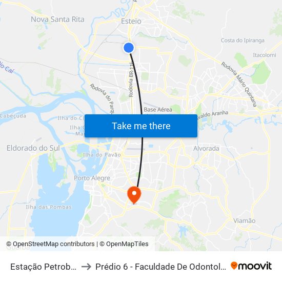 Estação Petrobrás to Prédio 6 - Faculdade De Odontologia map