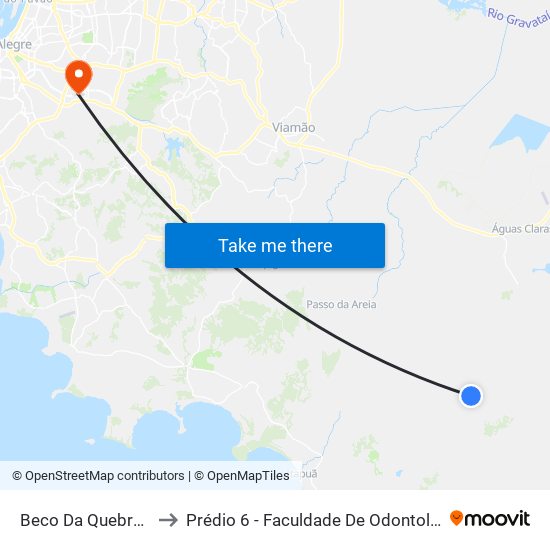 Beco Da Quebrada to Prédio 6 - Faculdade De Odontologia map