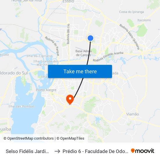 Selso Fidélis Jardim - 531 to Prédio 6 - Faculdade De Odontologia map