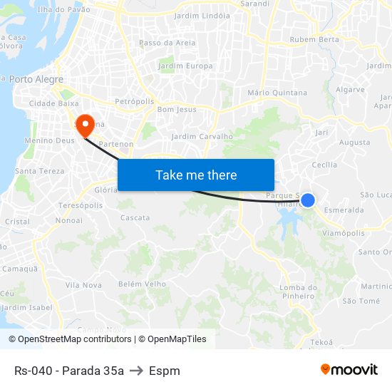 Rs-040 - Parada 35a to Espm map