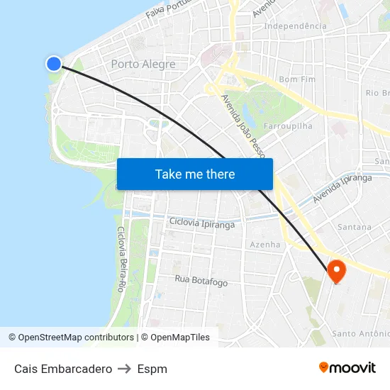 Cais Embarcadero to Espm map