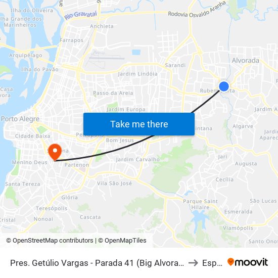 Pres. Getúlio Vargas - Parada 41 (Big Alvorada) to Espm map