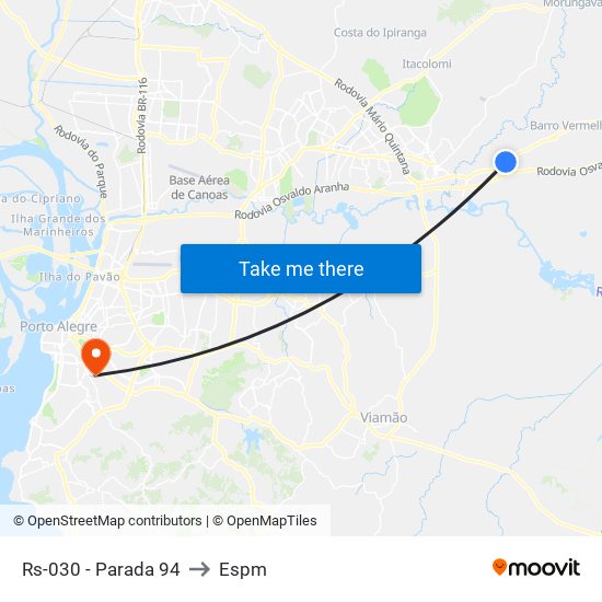 Rs-030 - Parada 94 to Espm map