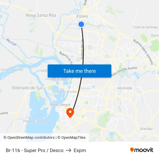 Br-116 - Super Pro / Desco to Espm map