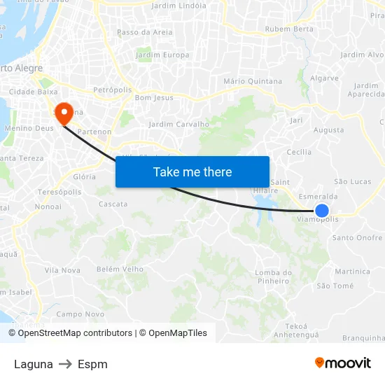 Laguna to Espm map