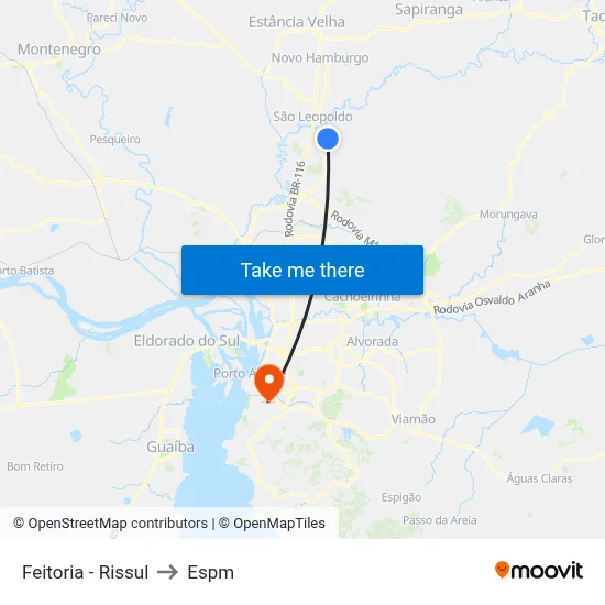 Feitoria - Rissul to Espm map