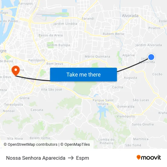 Nossa Senhora Aparecida to Espm map