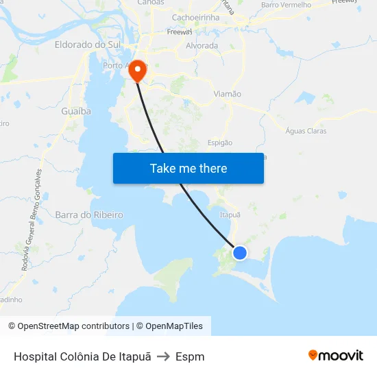 Hospital Colônia De Itapuã to Espm map