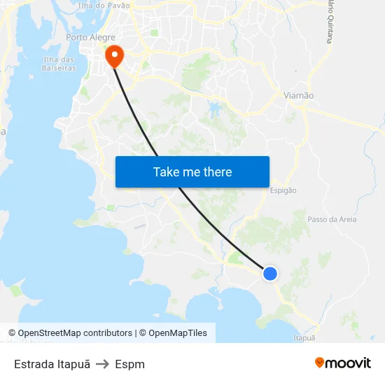 Estrada Itapuã to Espm map