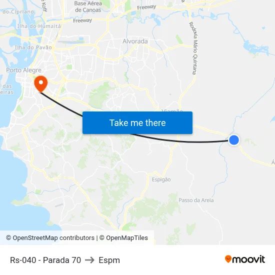 Rs-040 - Parada 70 to Espm map