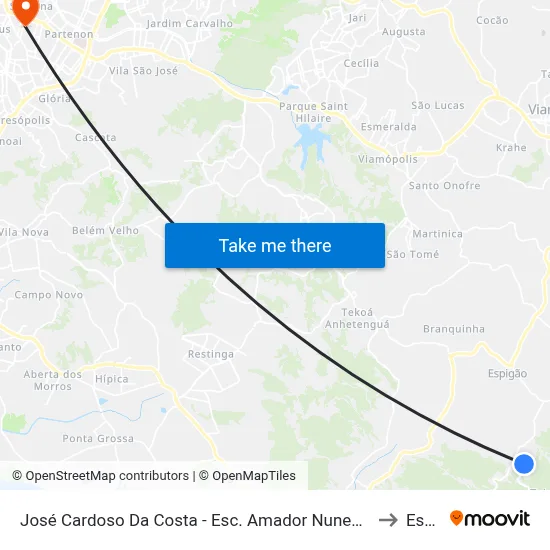 José Cardoso Da Costa - Esc. Amador Nunes Da Rocha to Espm map