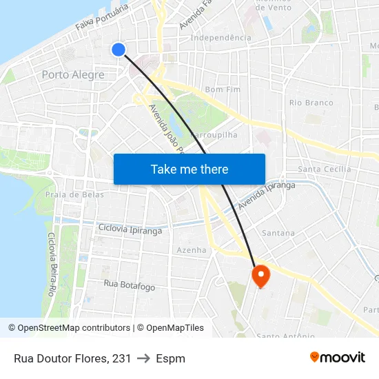 Rua Doutor Flores, 231 to Espm map