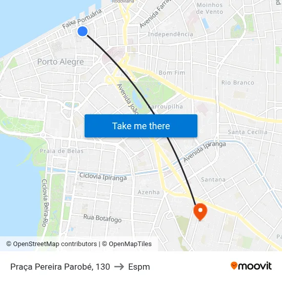 Praça Pereira Parobé, 130 to Espm map