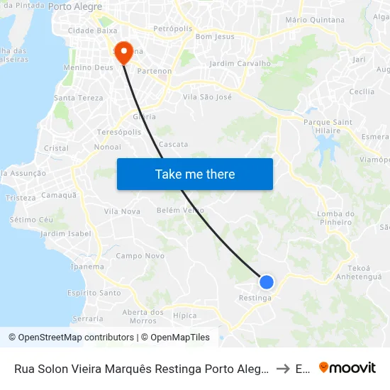 Rua Solon Vieira Marquês Restinga Porto Alegre - Rio Grande Do Sul 91791 Brasil to Espm map