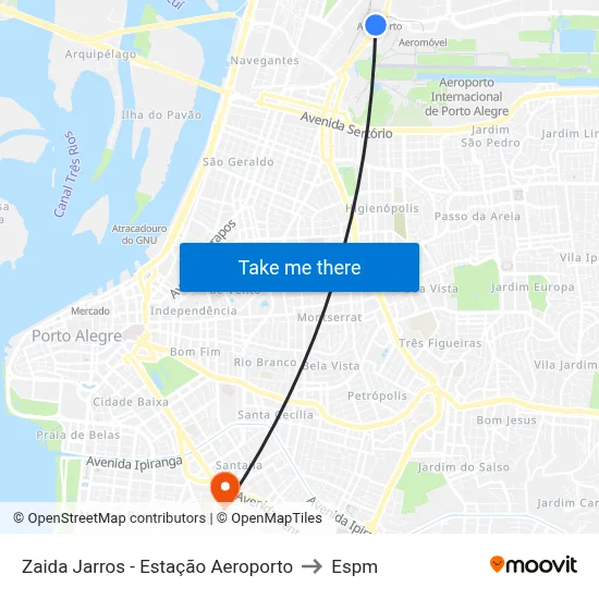 Zaida Jarros - Estação Aeroporto to Espm map