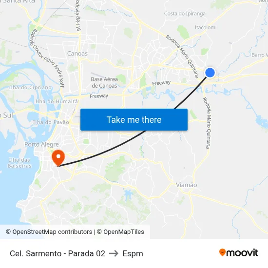 Cel. Sarmento - Parada 02 to Espm map