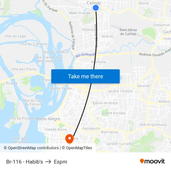 Br-116 - Habib's to Espm map