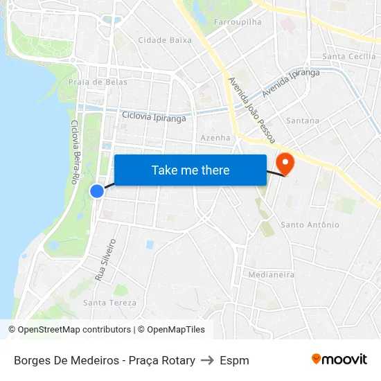 Borges De Medeiros - Praça Rotary to Espm map