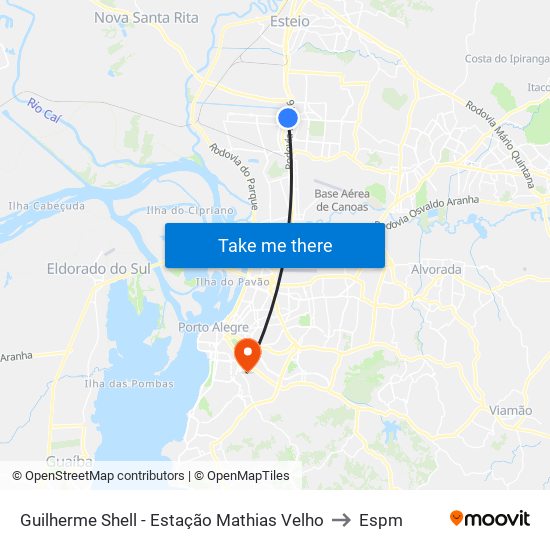 Guilherme Shell - Estação Mathias Velho to Espm map