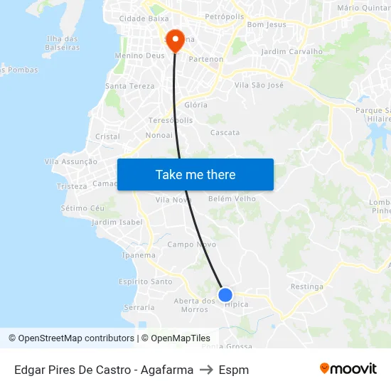 Edgar Pires De Castro - Agafarma to Espm map